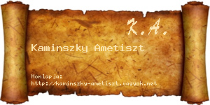Kaminszky Ametiszt névjegykártya